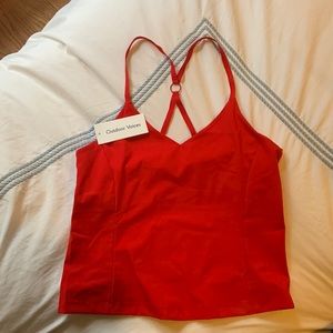 Cute red lined Outdoor Voices workout tank